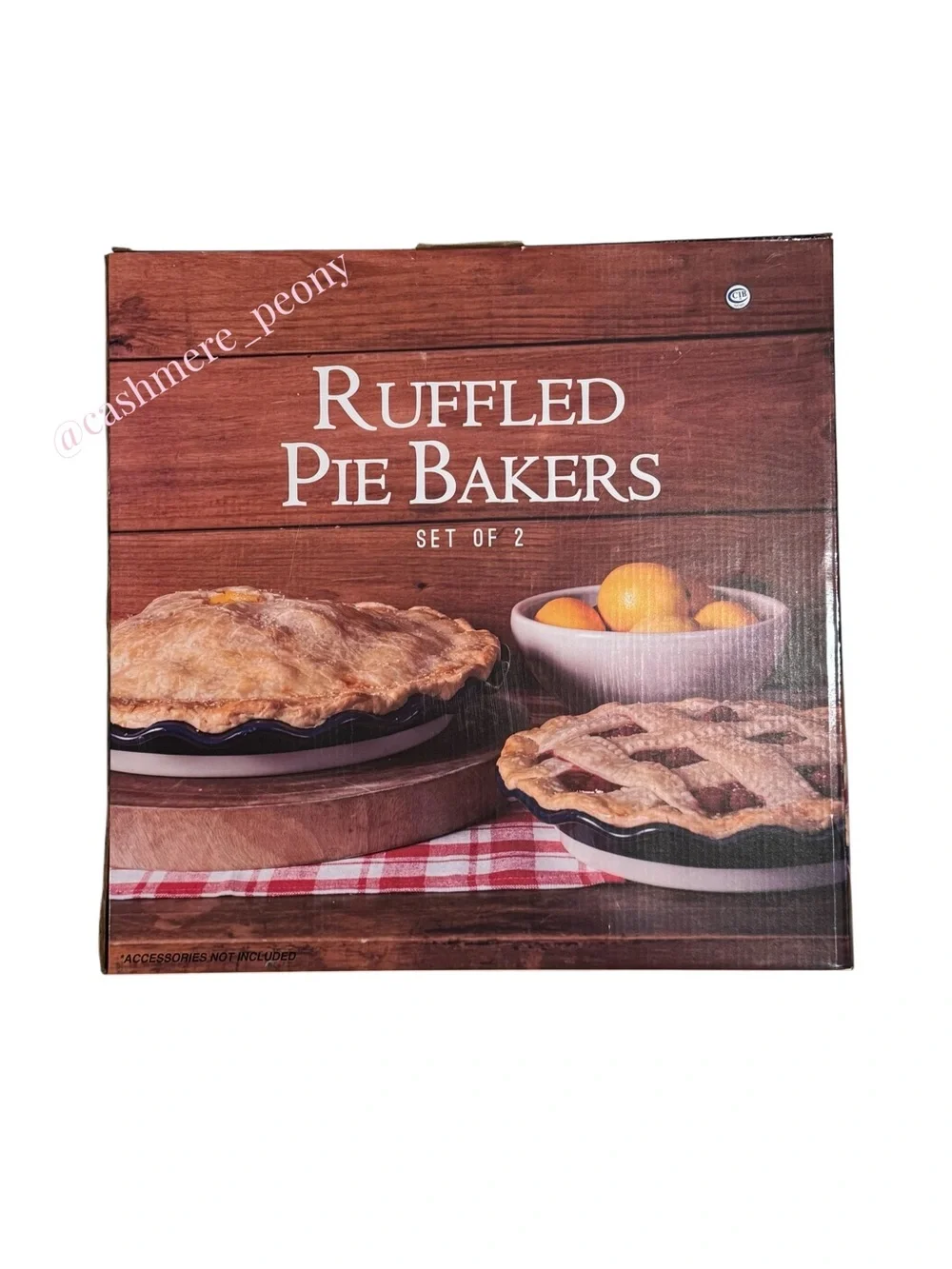NEW Ruffled Pie Bakers Set of 2 Royal Blue Ceramic Stoneware 10.5” &  14” Dishes